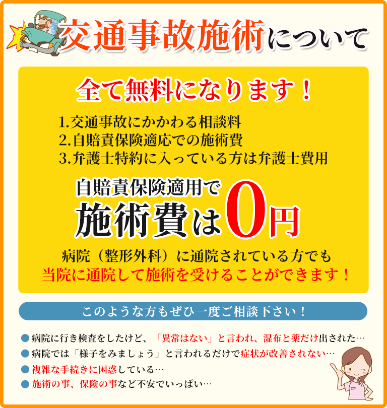 交通事故・むちうち施術について