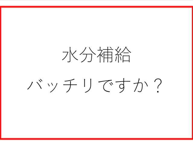 水分補給はバッチリですか？